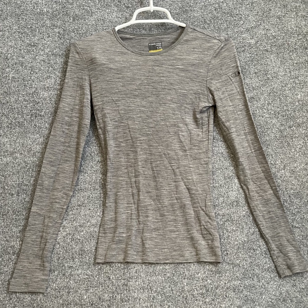 Icebreaker 175 Everyday Merino Wool Shirt Womens XS Gray Long Sleeve Base Layer